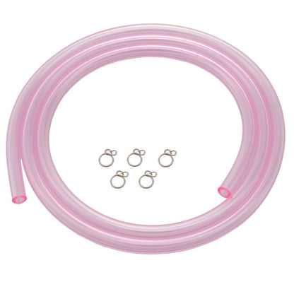 Tubo carburante in PVC 1M rosa, con 5 clips | 9185A - 37512 - ENDURRAD