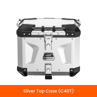 Bauletto posteriore LOBOO CONQUEROR C40T da 40 litri in alluminio argento