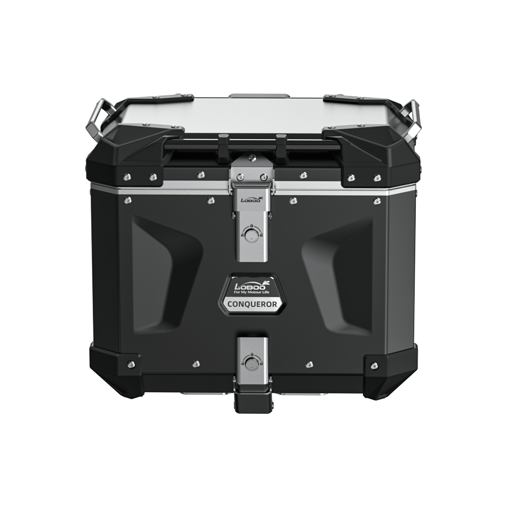 Bauletto posteriore LOBOO CONQUEROR C40T da 40 litri in alluminio nero per BMW R 1300 GS