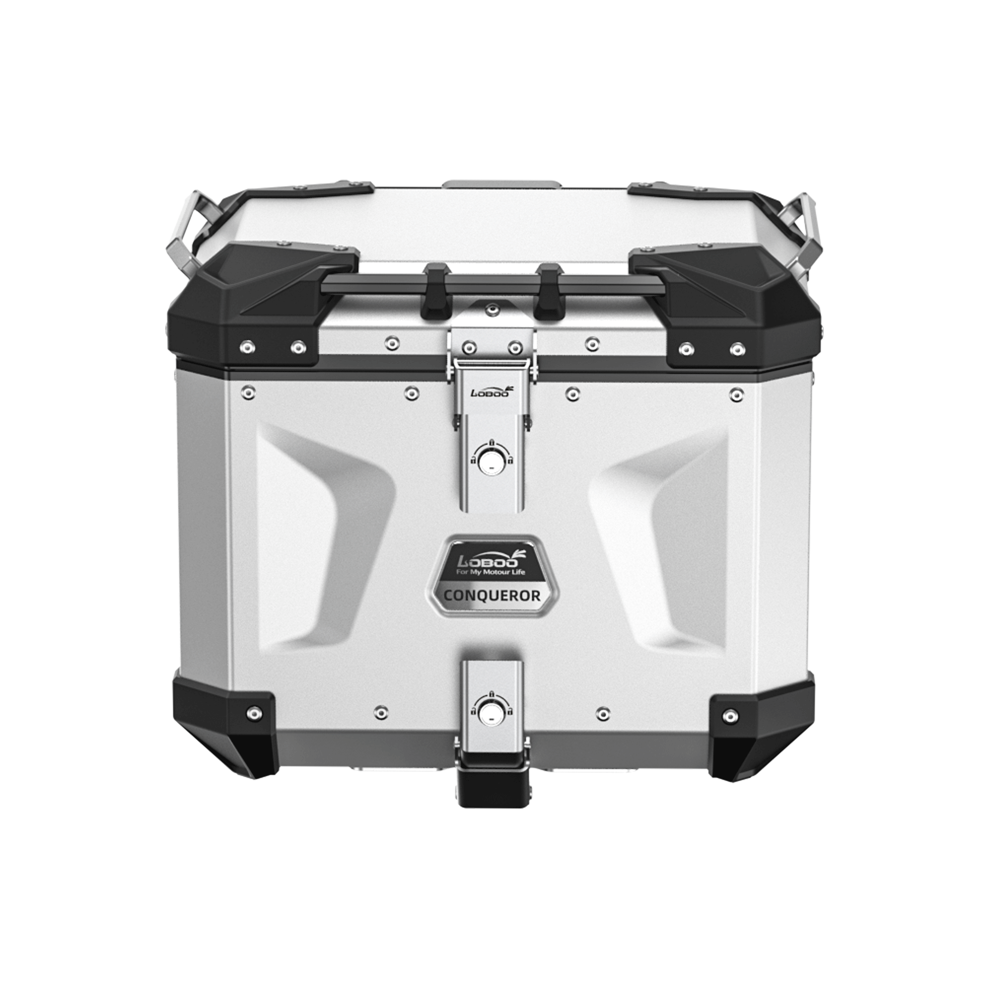 Bauletto posteriore LOBOO CONQUEROR C40T da 40 litri in alluminio argento per BMW R 1300 GS