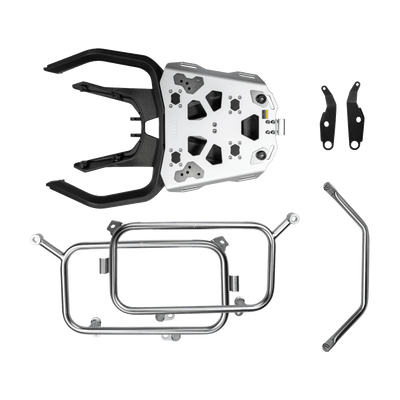 Kit completo tre valigie LOBOO per BMW R 1300 GS: telai laterali JP131B e portapacchi scorrevole JST131WC