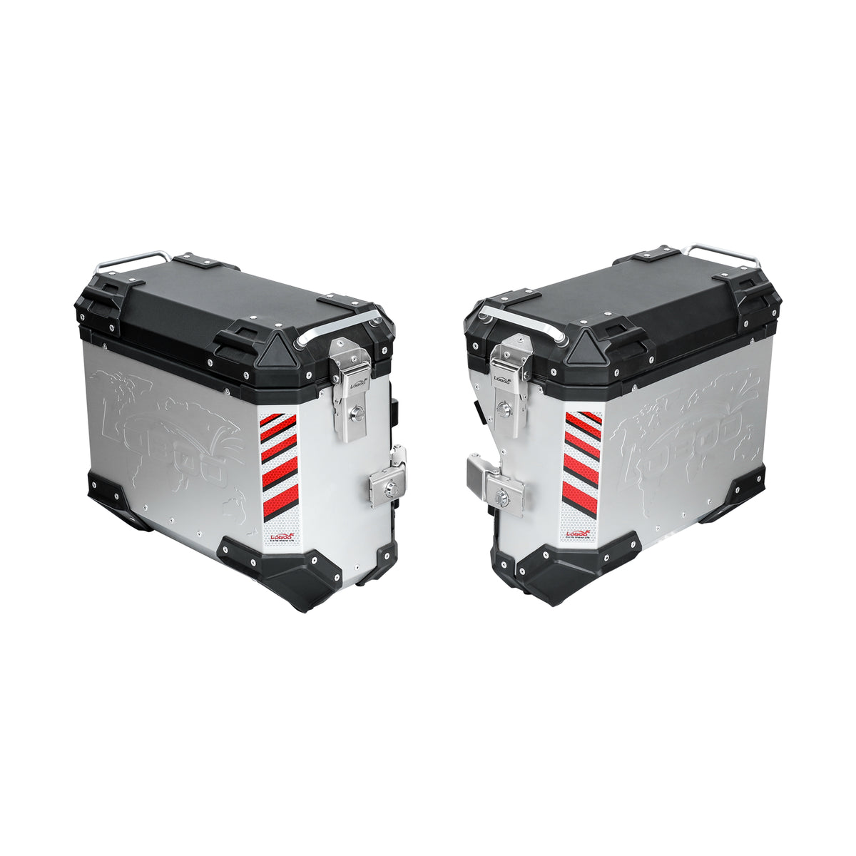 Kit valigie laterali in alluminio PIKE TRACKER argento 35+30 L con telai LOBOO per BMW F 900 GS