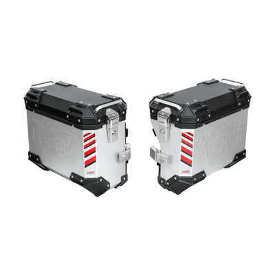 Kit valigie laterali in alluminio PIKE TRACKER argento 35+30 L con telai LOBOO per BMW F 900 GS