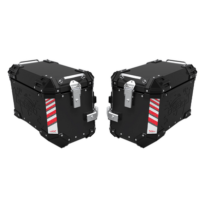 Coppia di valigie laterali LOBOO PIKE TRACKER nere da 45+45 litri, 90 litri complessivi