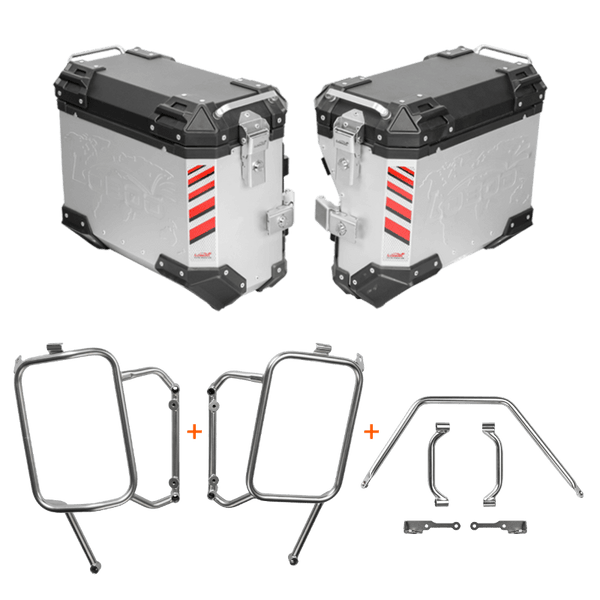Valigie Laterali in Alluminio per Yamaha Ténéré 700 con Telai | PIKE TRACKER 35+30 L
