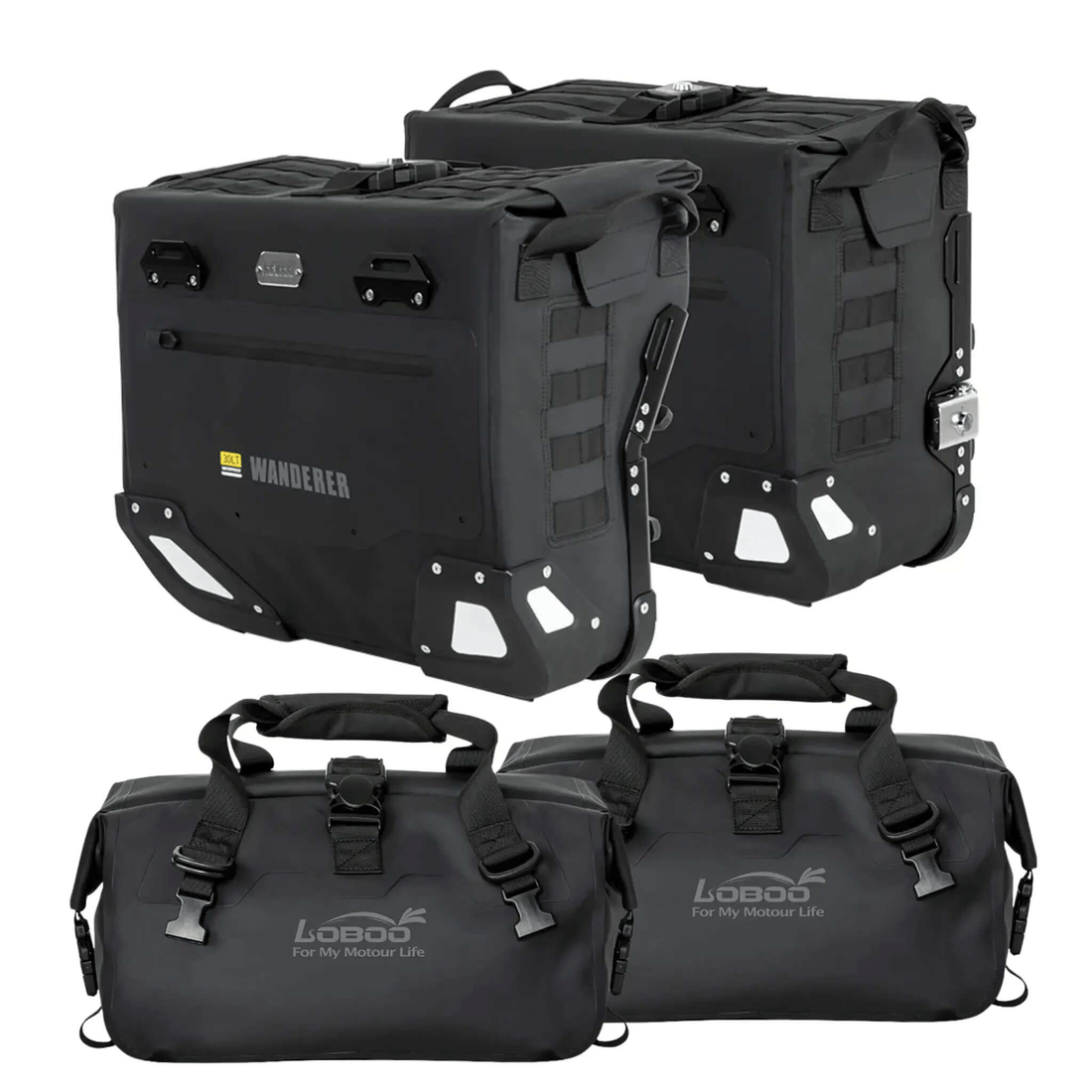 Valigie Semirigide Wanderer - set completo 30lt+40lt + borse stagne 20lt+20lt