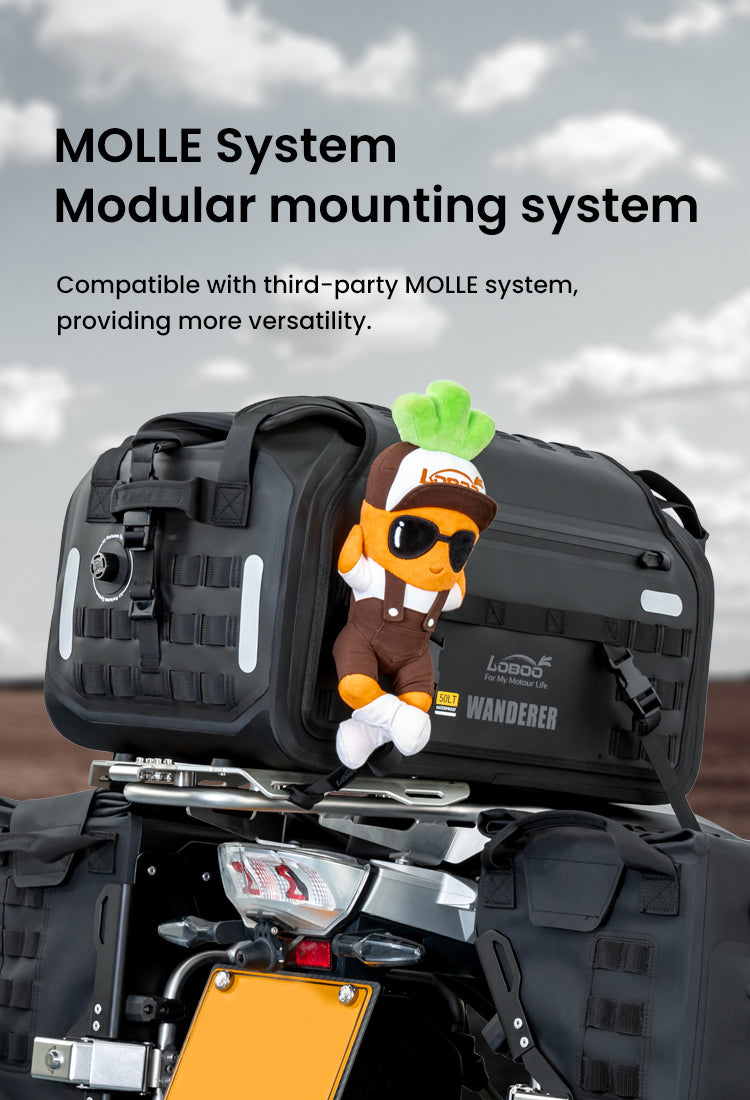 MOLLE: anything that doesn’t fit inside, you attach outside